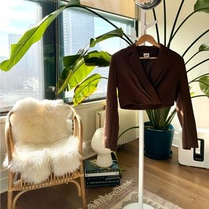 Cropped draped blazer